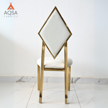 High Quality Velvet Home Dining Chair with gold metal and stainless steel (Off White Color)